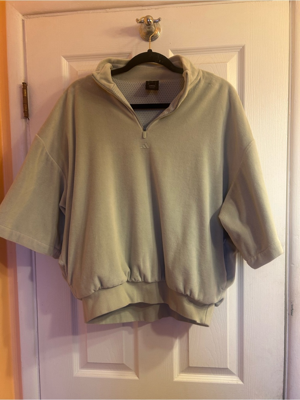 adidas Light Sage Half-Zip Cowl Pullover Sweater